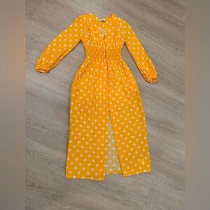 NICHOLAS Yellow Polka Dot Long Sleeve Dress